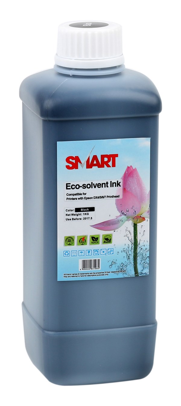 Smart Eco-Solvent (DX-4-5-6-7) Kafa Uyumlu Siyah Mürekkep (1 Litre)