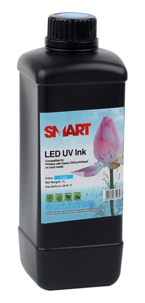 Epson Smart DX-5 Kafa Uyumlu Sert Zemin LED UV Mavi Mürekkep (1 Litre)